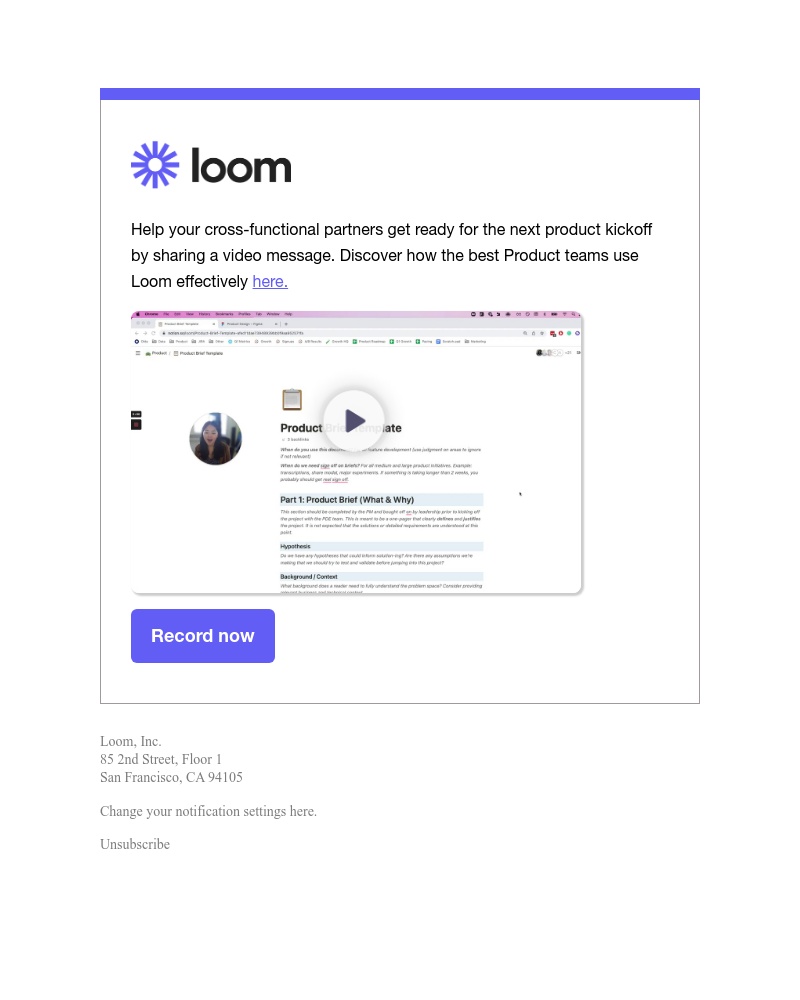 Notion - Get ready for your next product kickoff with Loom