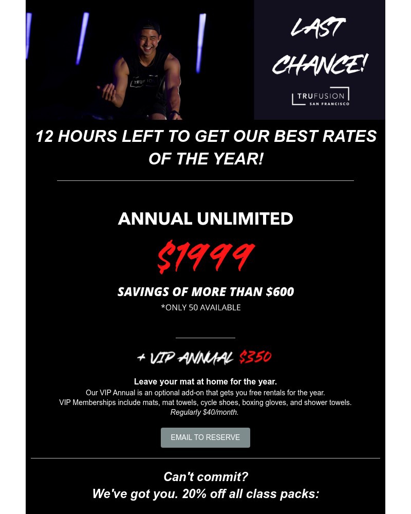 ClassPass - Last Chance! TruFusion Black Friday Sale