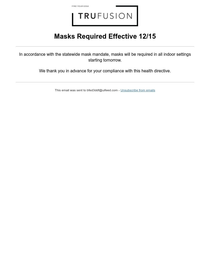 ClassPass - Mask Mandate Effective 12/15