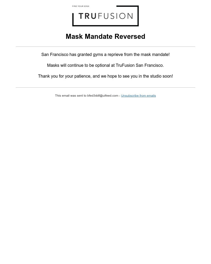 ClassPass - Mask Mandate Removed!