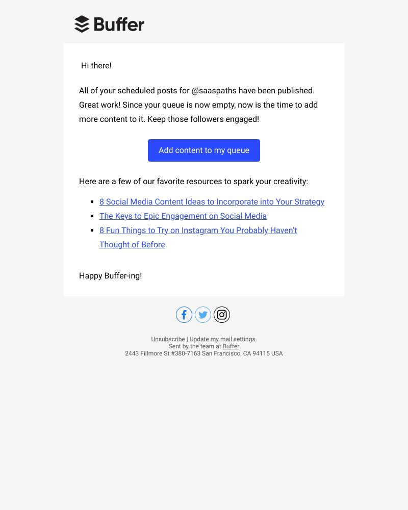 Buffer - 👋 Your Buffer queue is empty