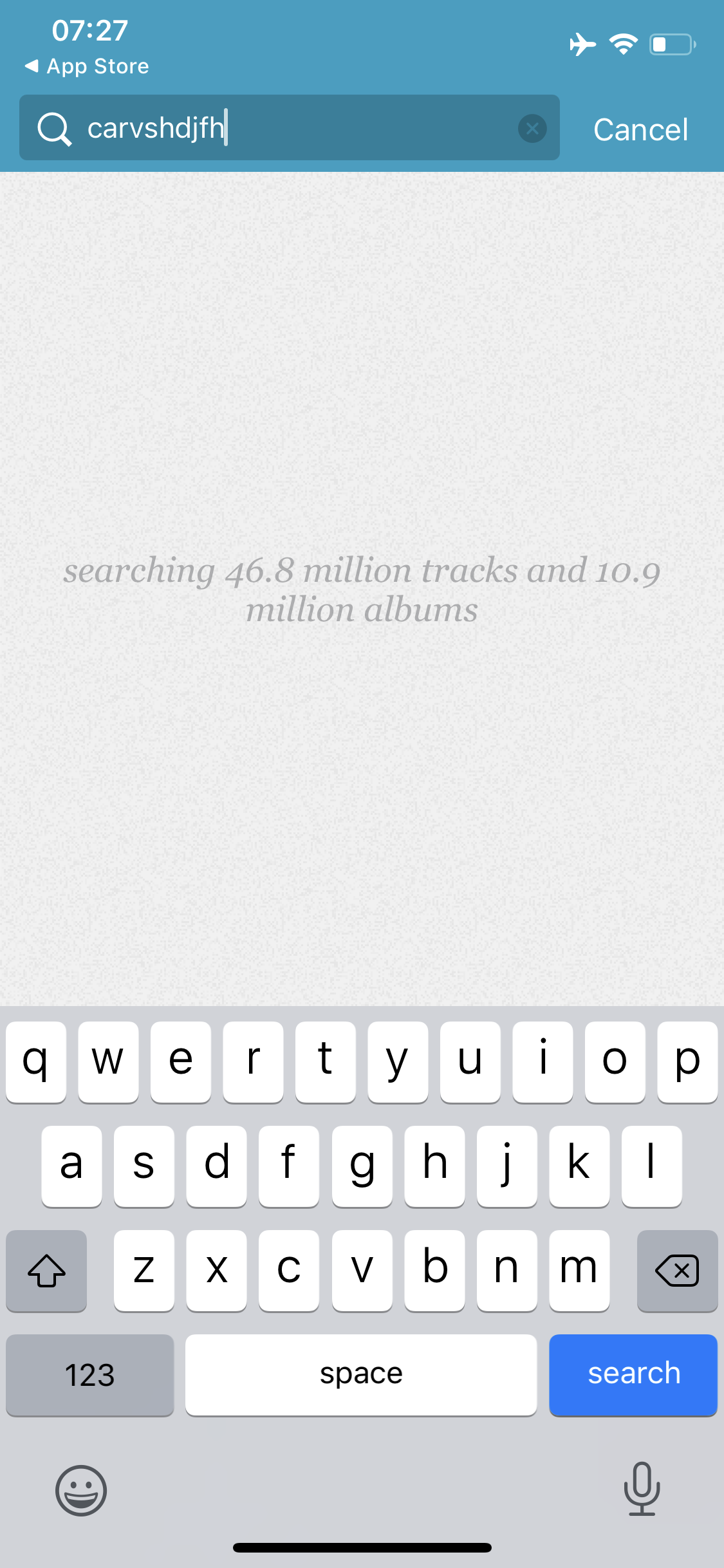 Screenshot of No search results