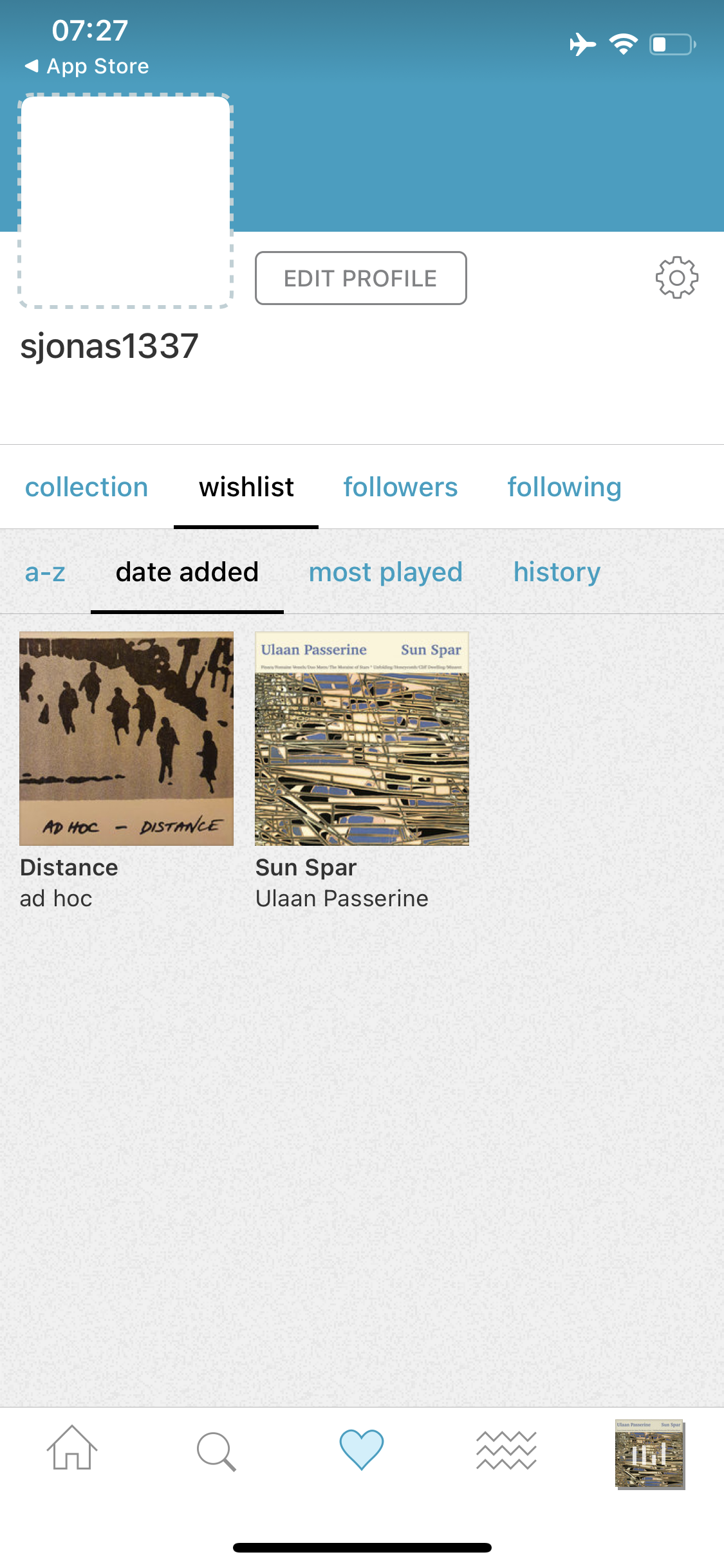 Screenshot of My profile