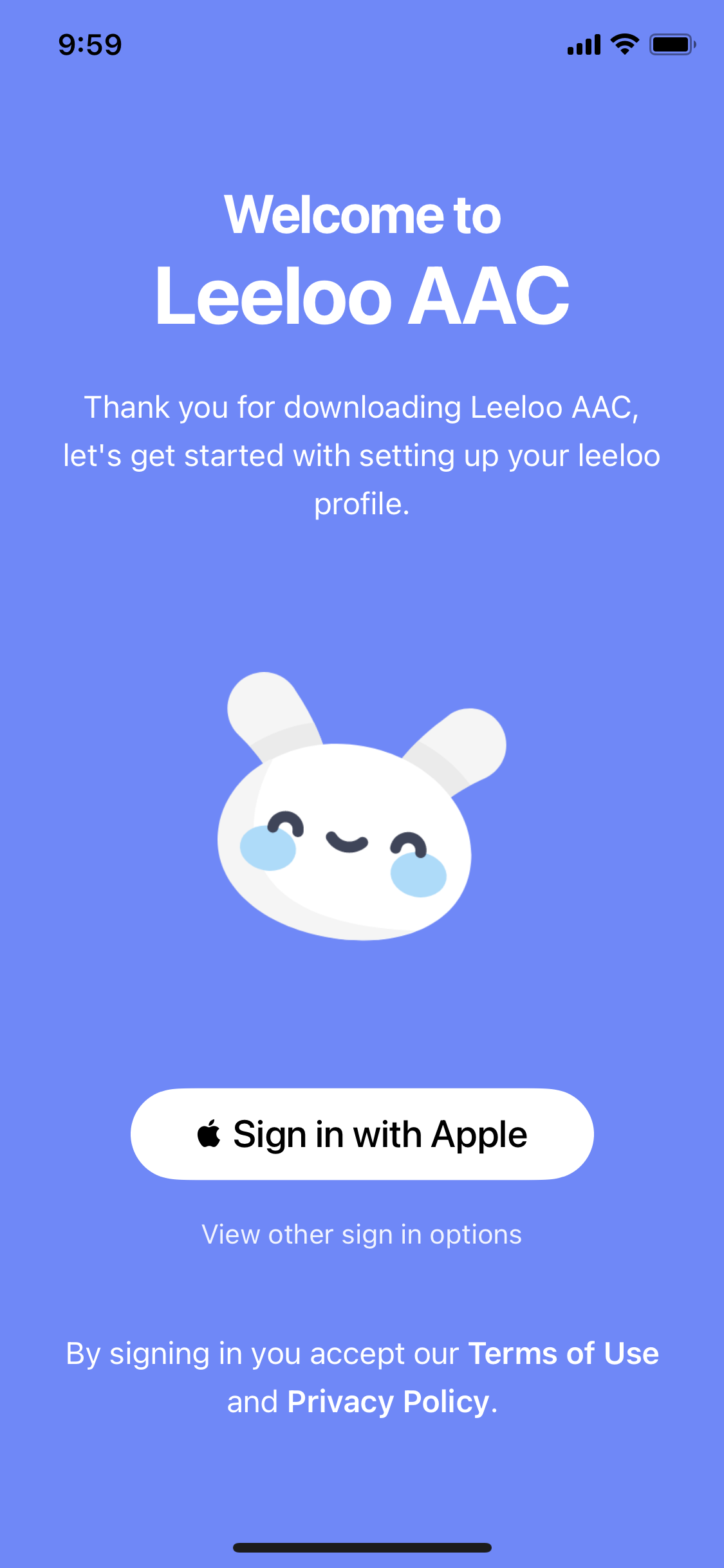 Screenshot of Start screen