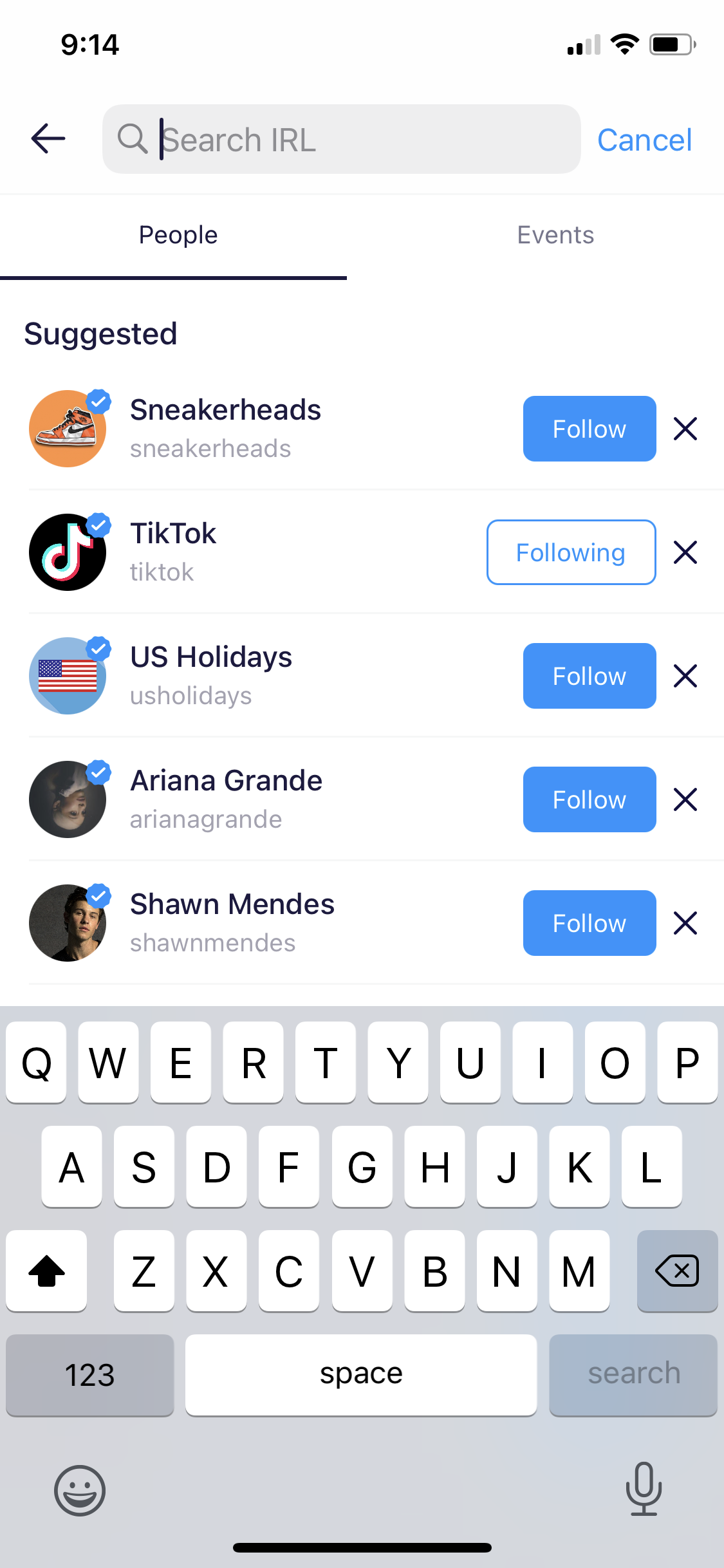 Screenshot of Search