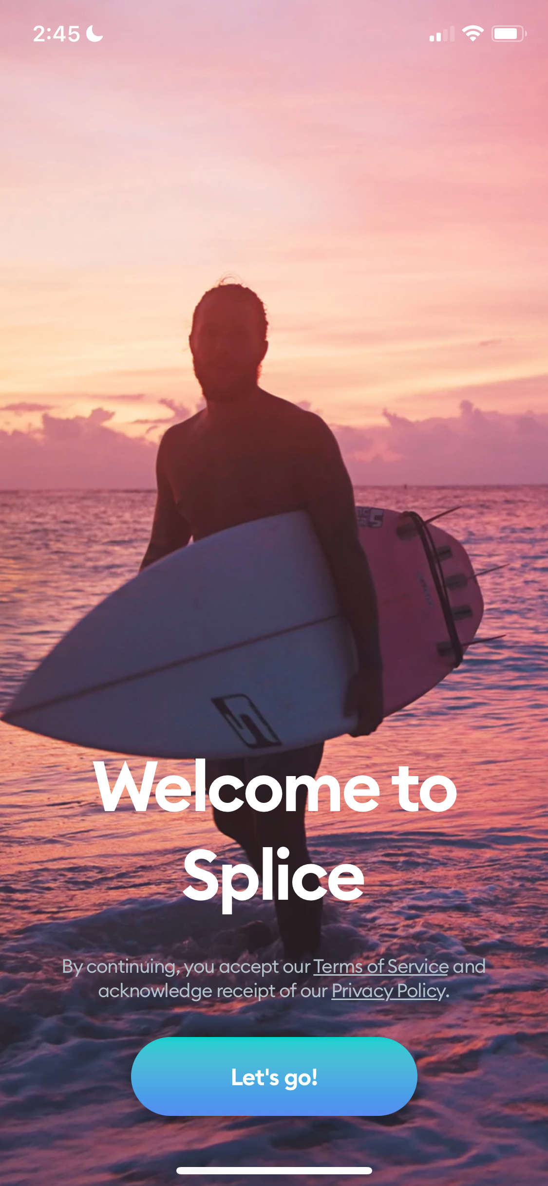 Screenshot of Start screen