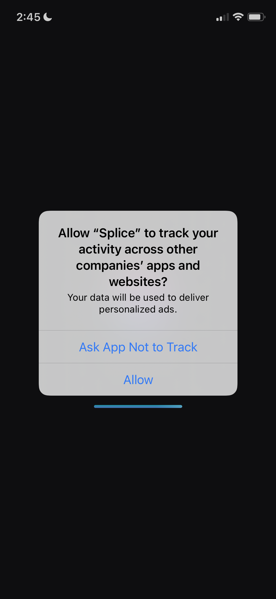 Screenshot of Enable tracking