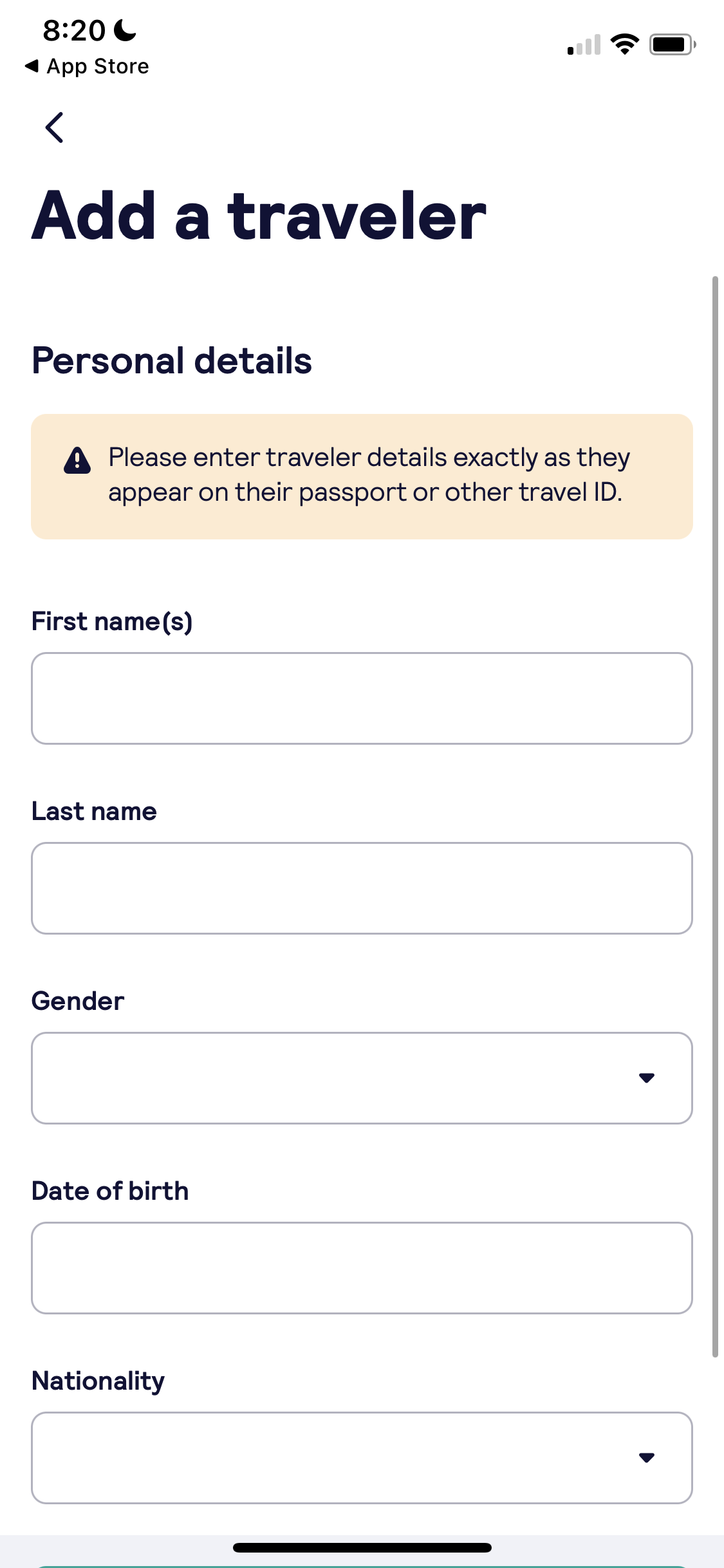 Screenshot of Add details