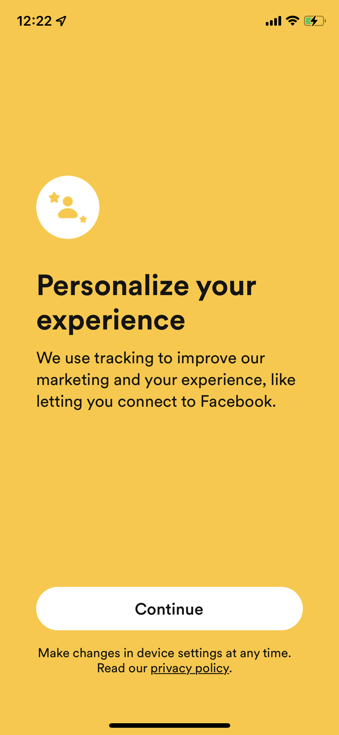 Screenshot of Enable tracking