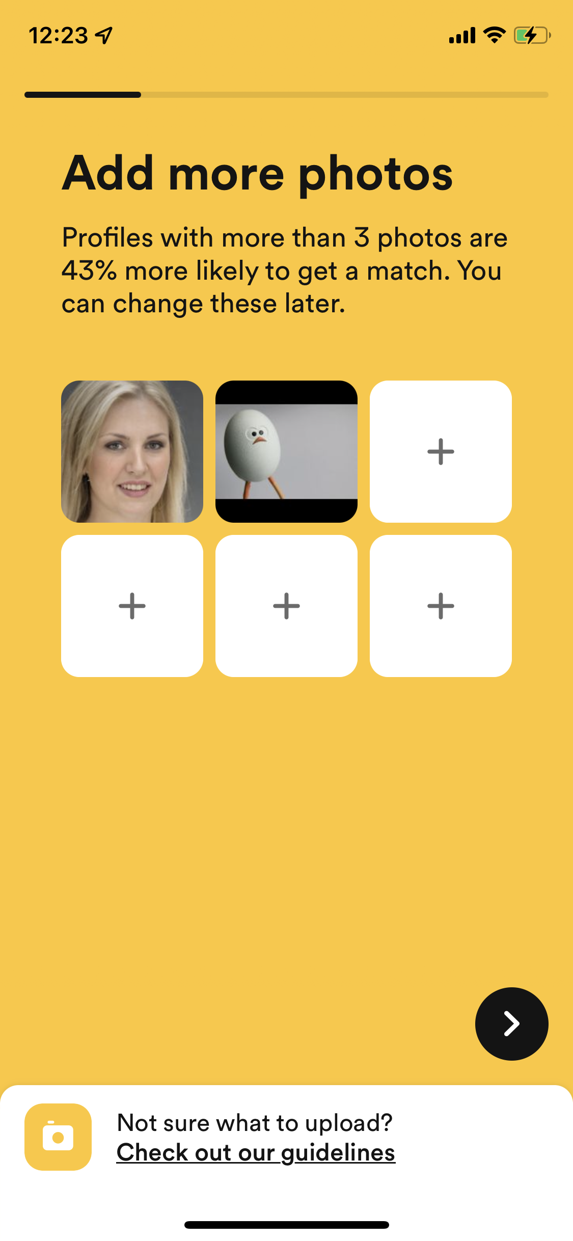 Screenshot of Add photos