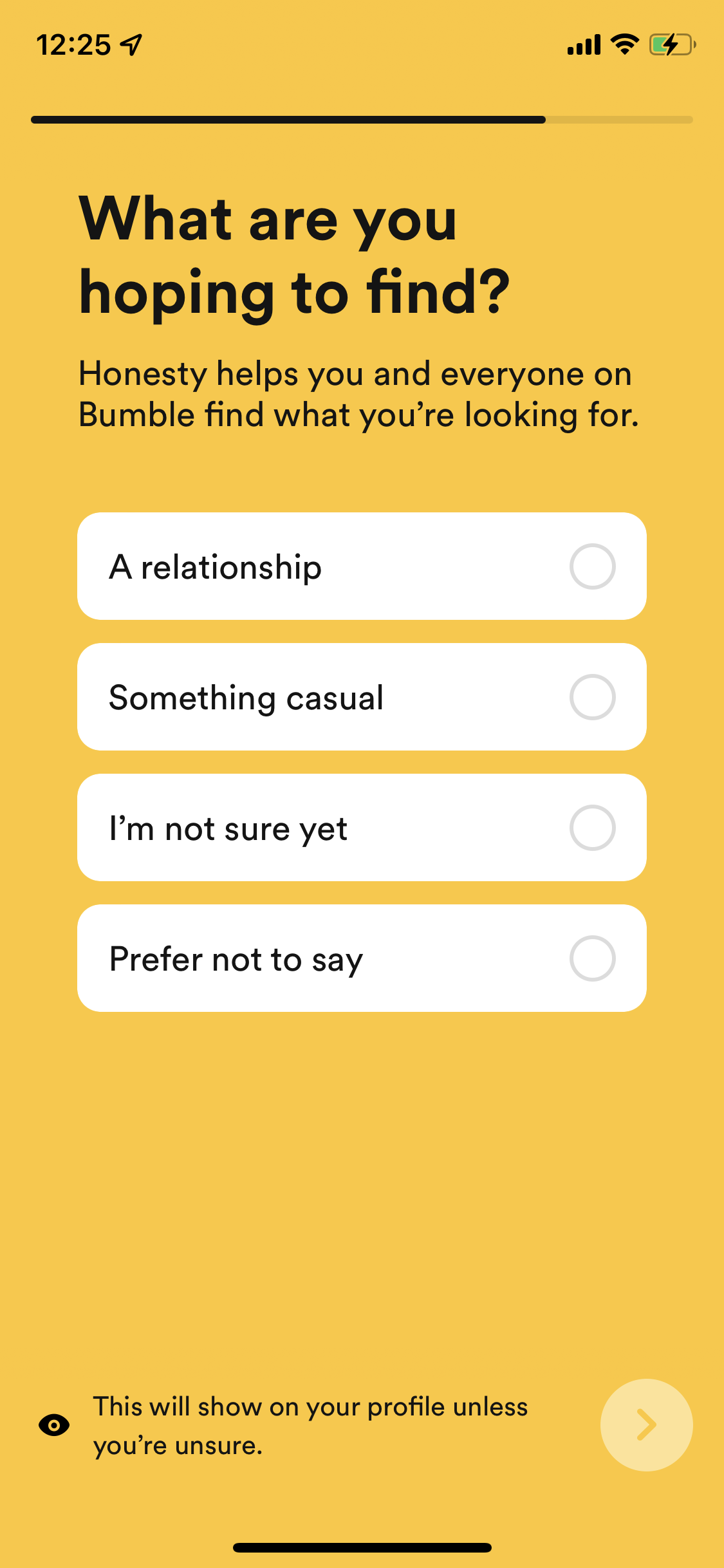 Screenshot of Select goal
