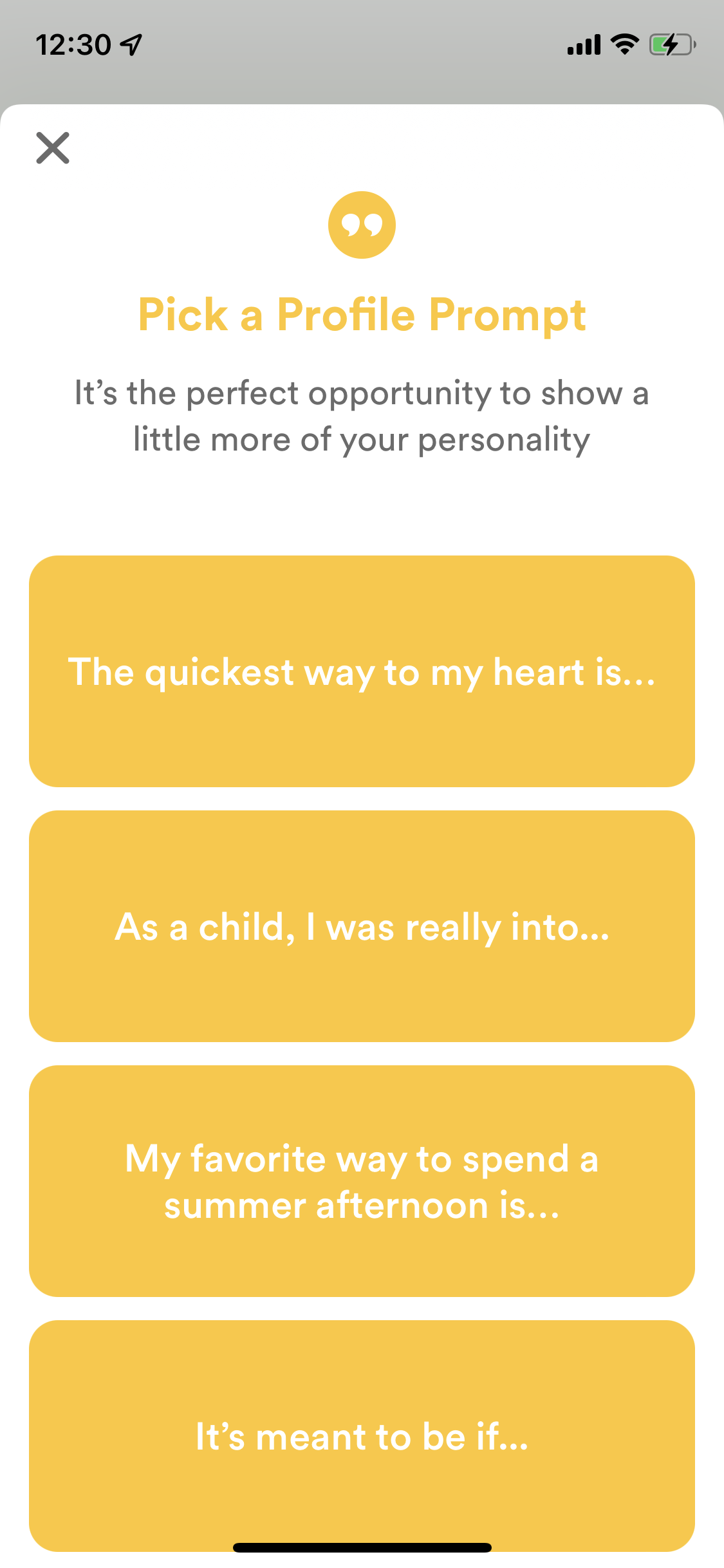 Screenshot of Select prompt