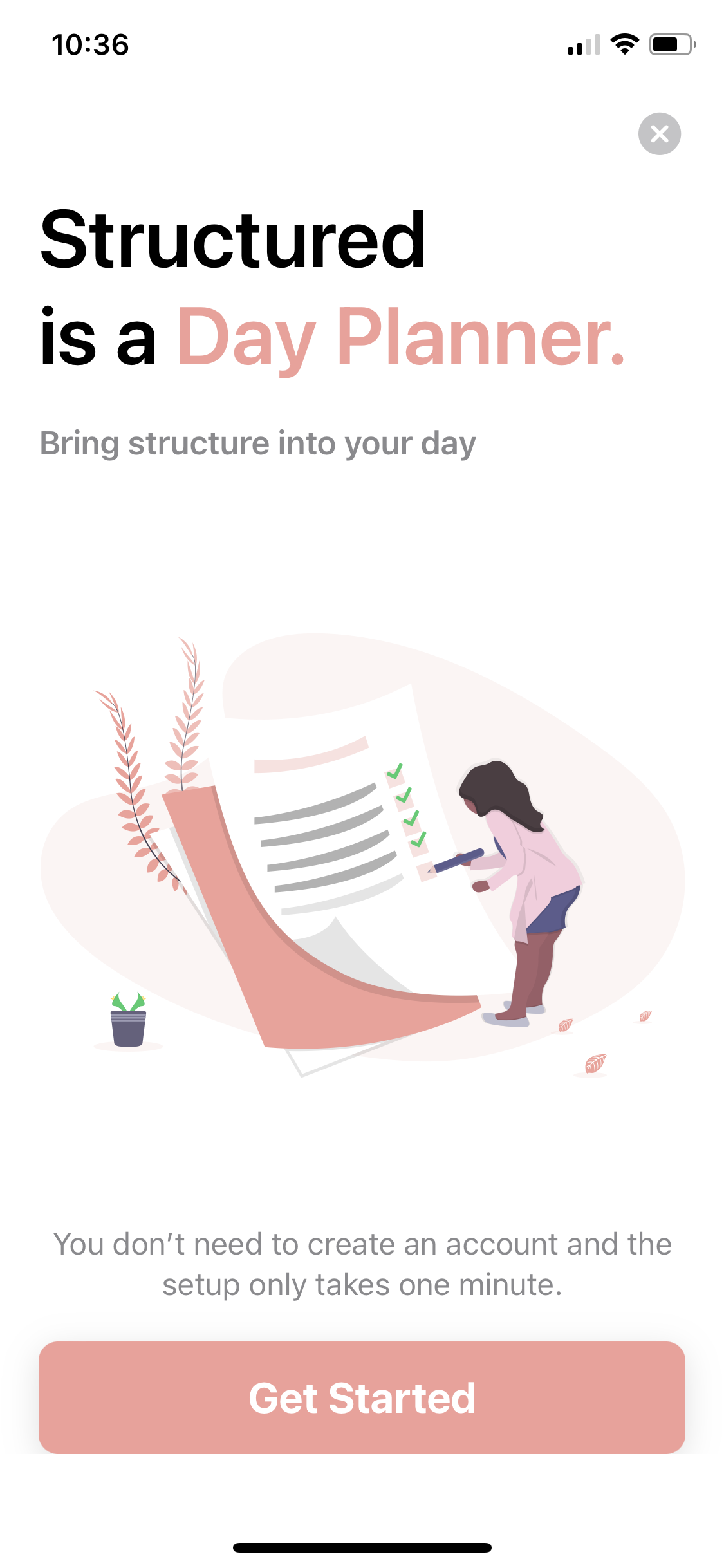 Screenshot of Start screen