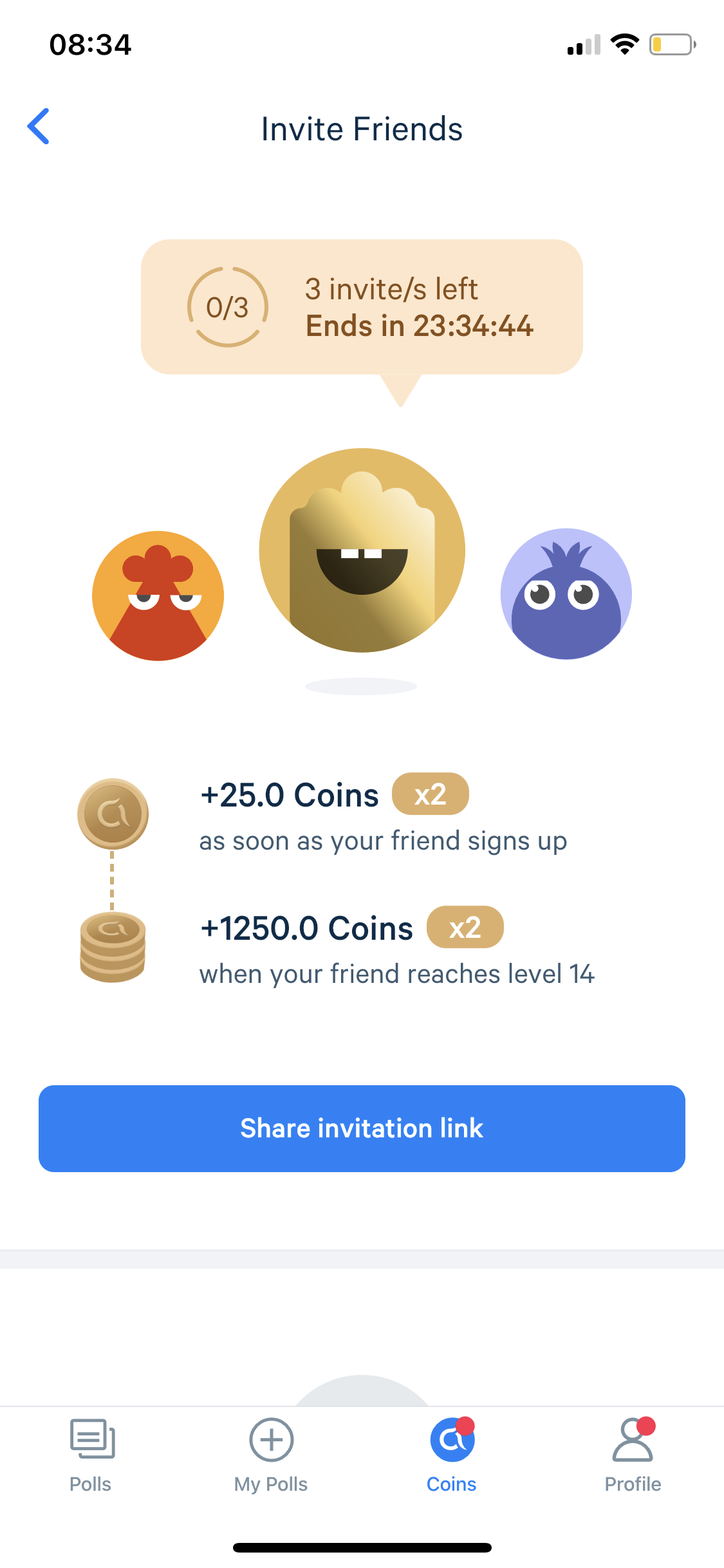 Screenshot of Refer friends
