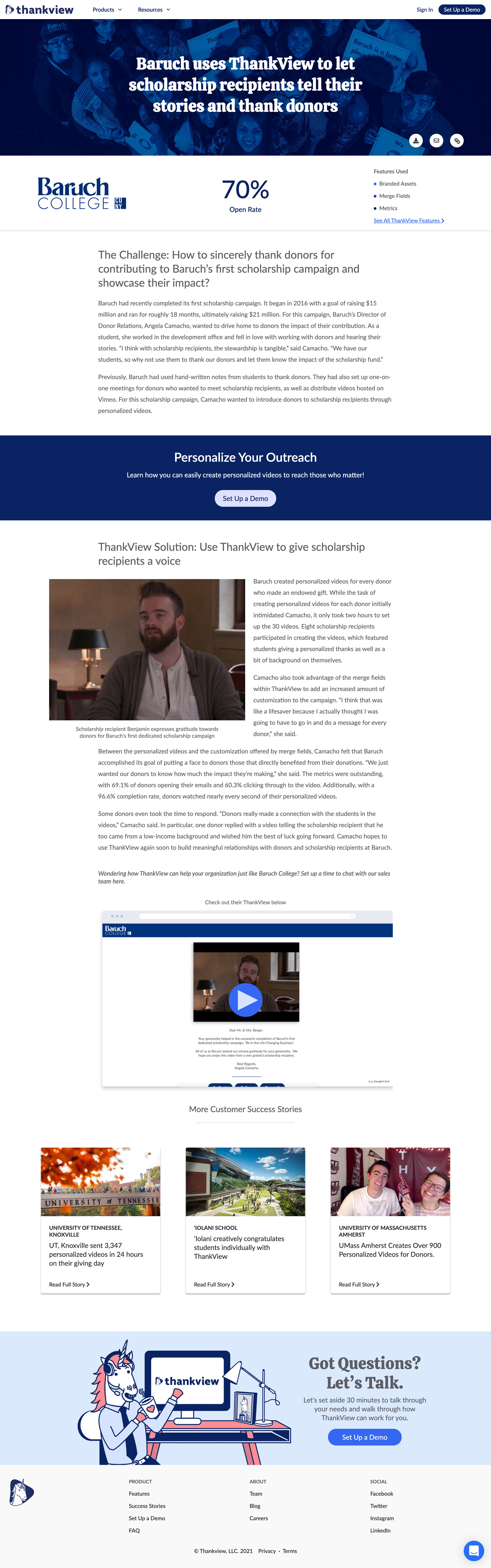 Screenshot of Case study