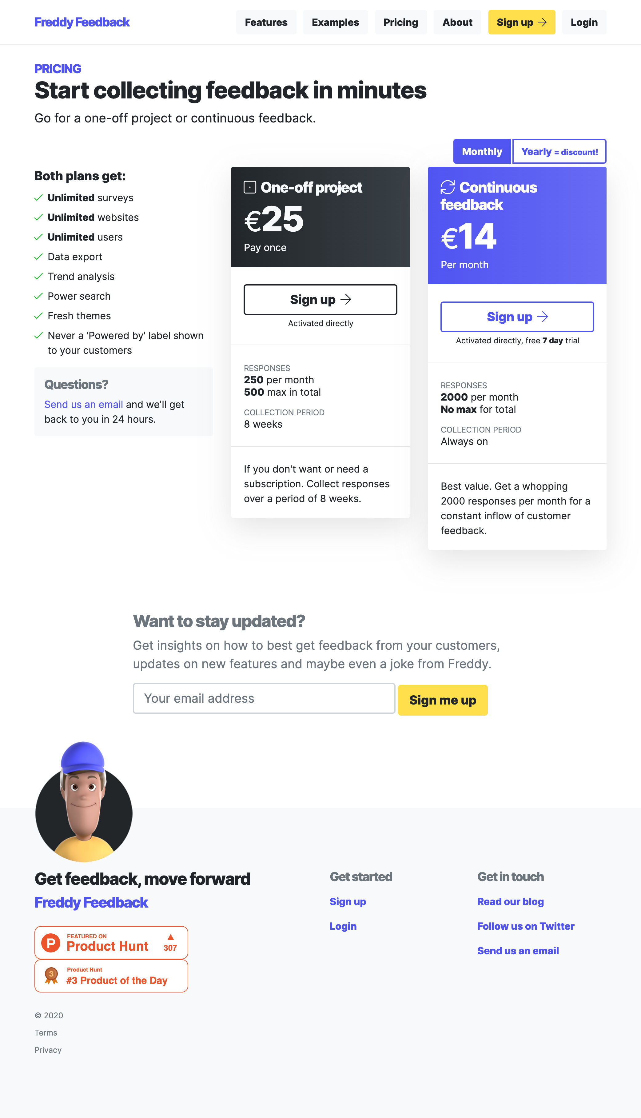 Screenshot of Pricing