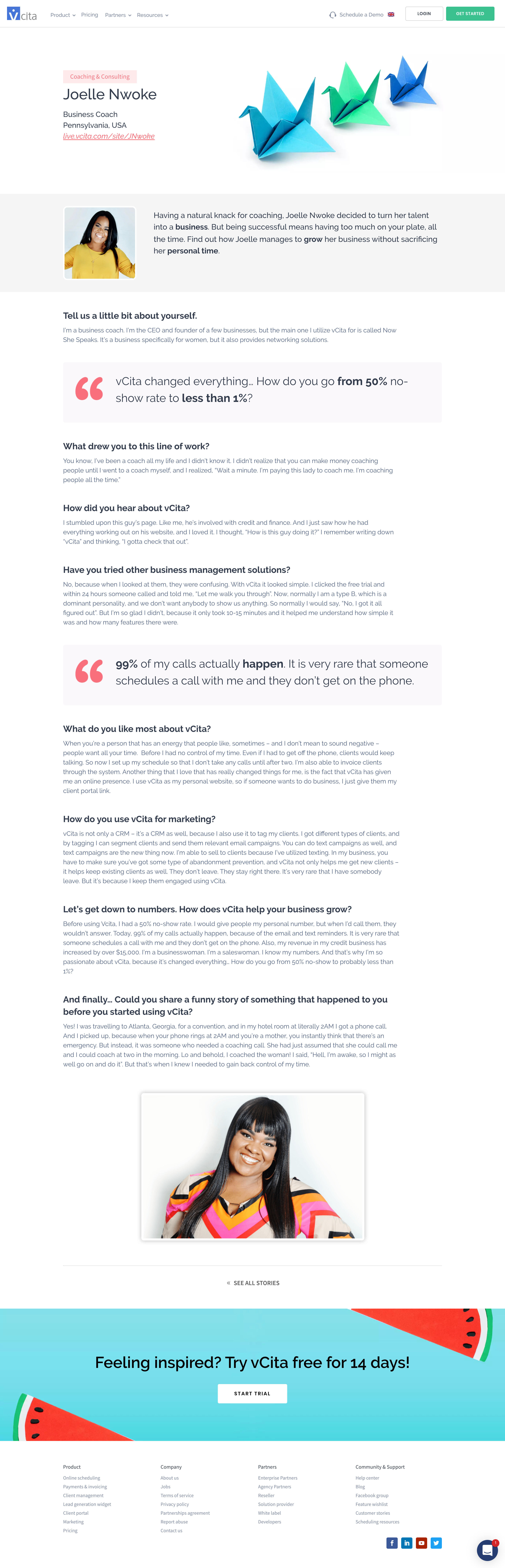 Screenshot of Case study