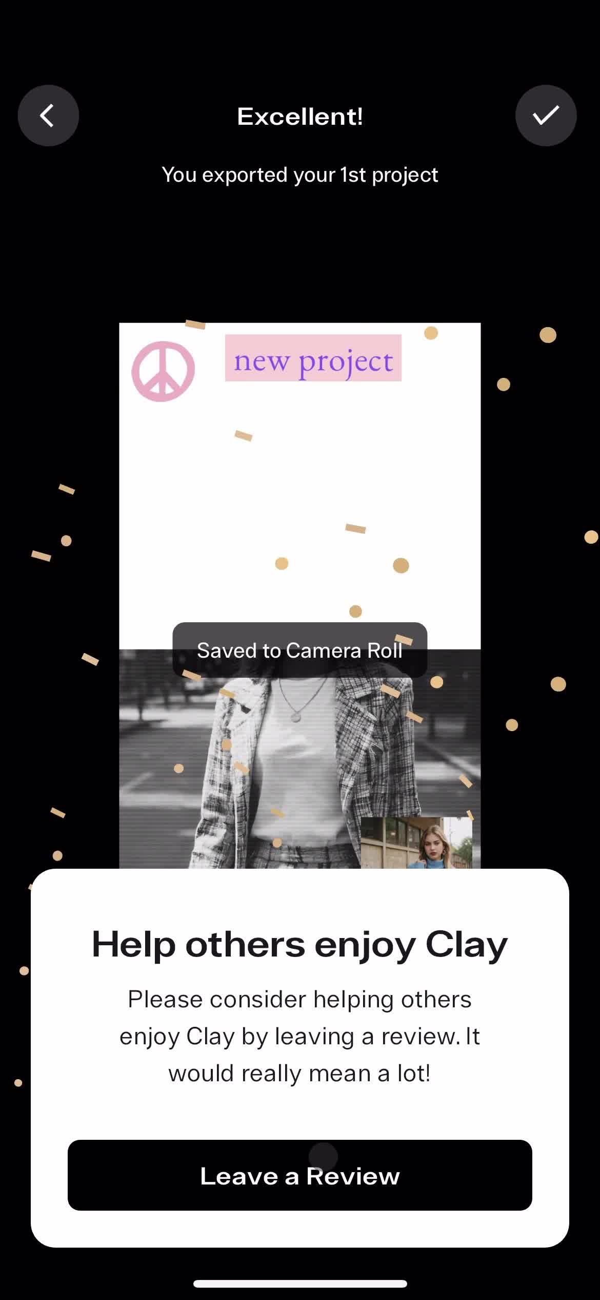 Exported video thumbnail