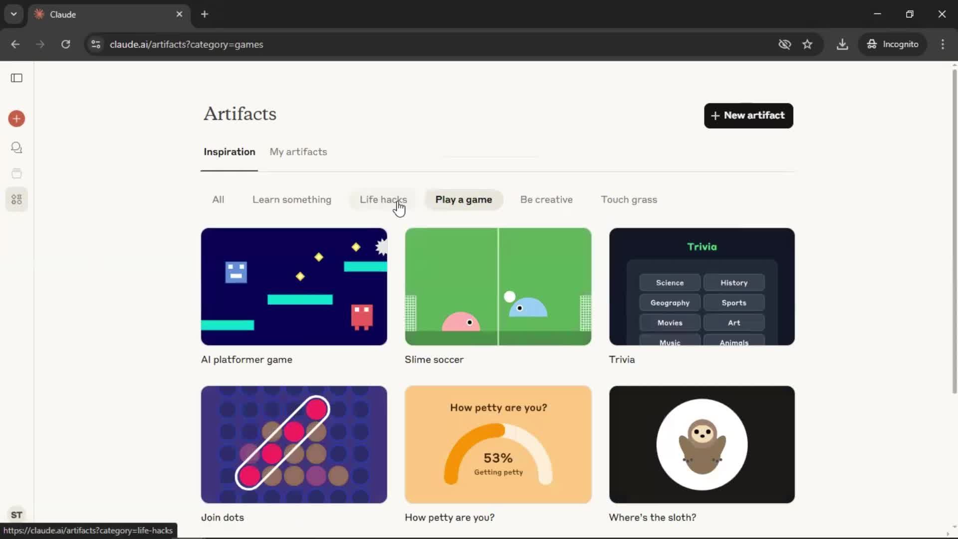 Creating artifacts on Claude video thumbnail