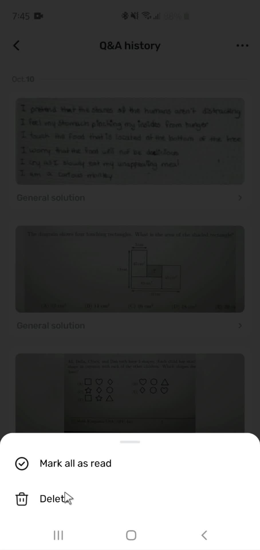 Deleting history on Gauth video thumbnail