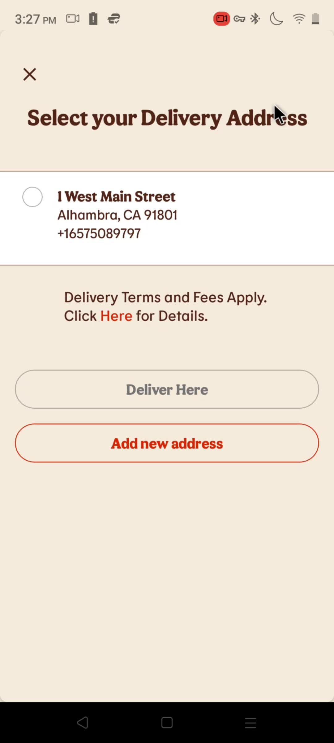 Delivery address video thumbnail