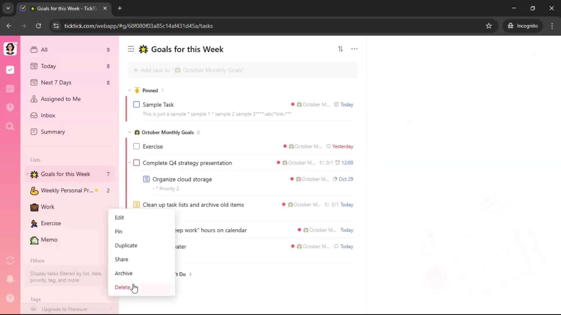 General browsing on TickTick video thumbnail