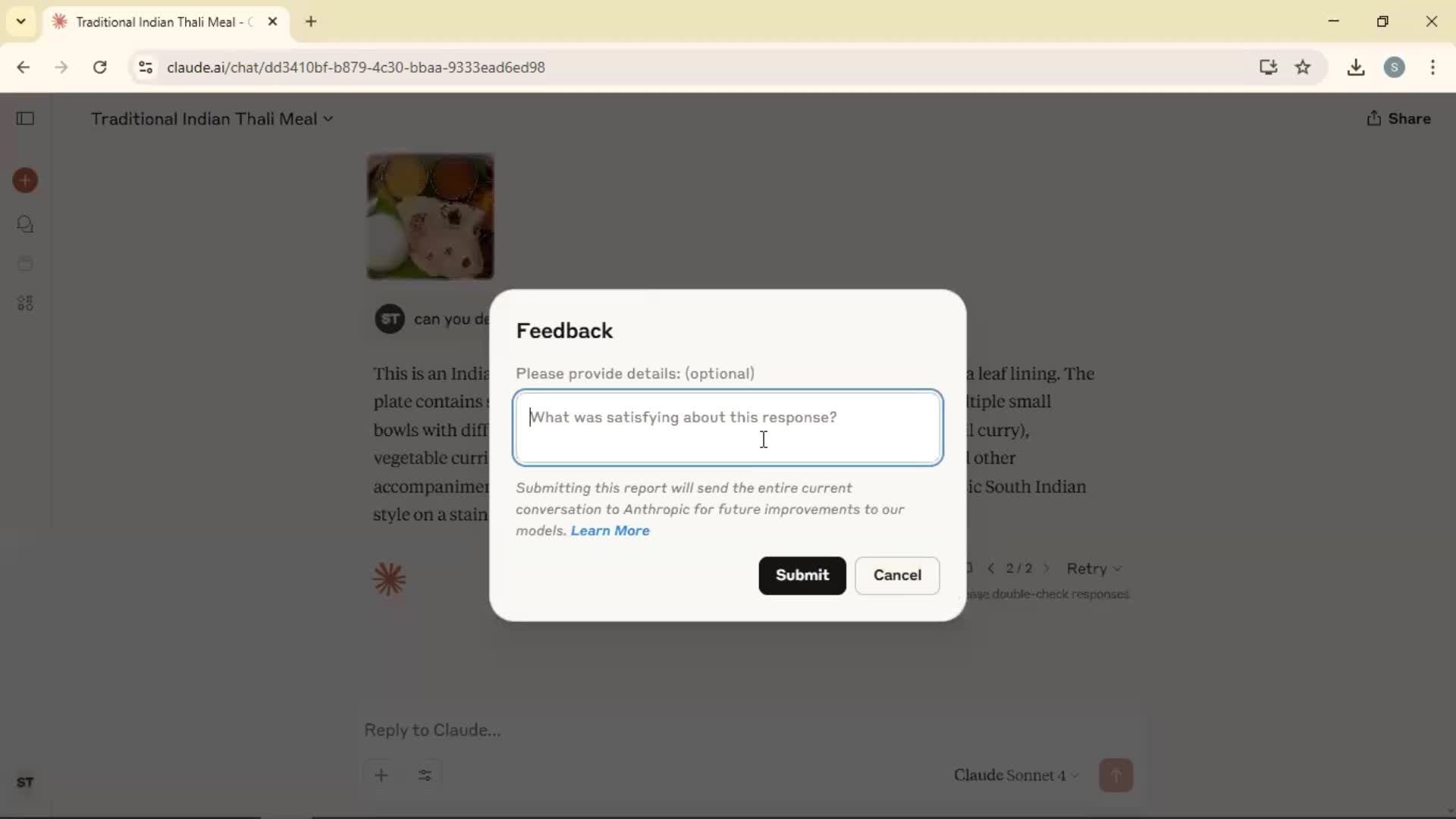 Giving feedback on Claude video thumbnail