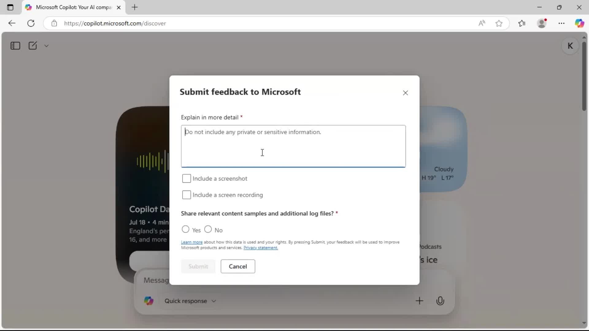 Giving feedback on Microsoft Copilot video thumbnail