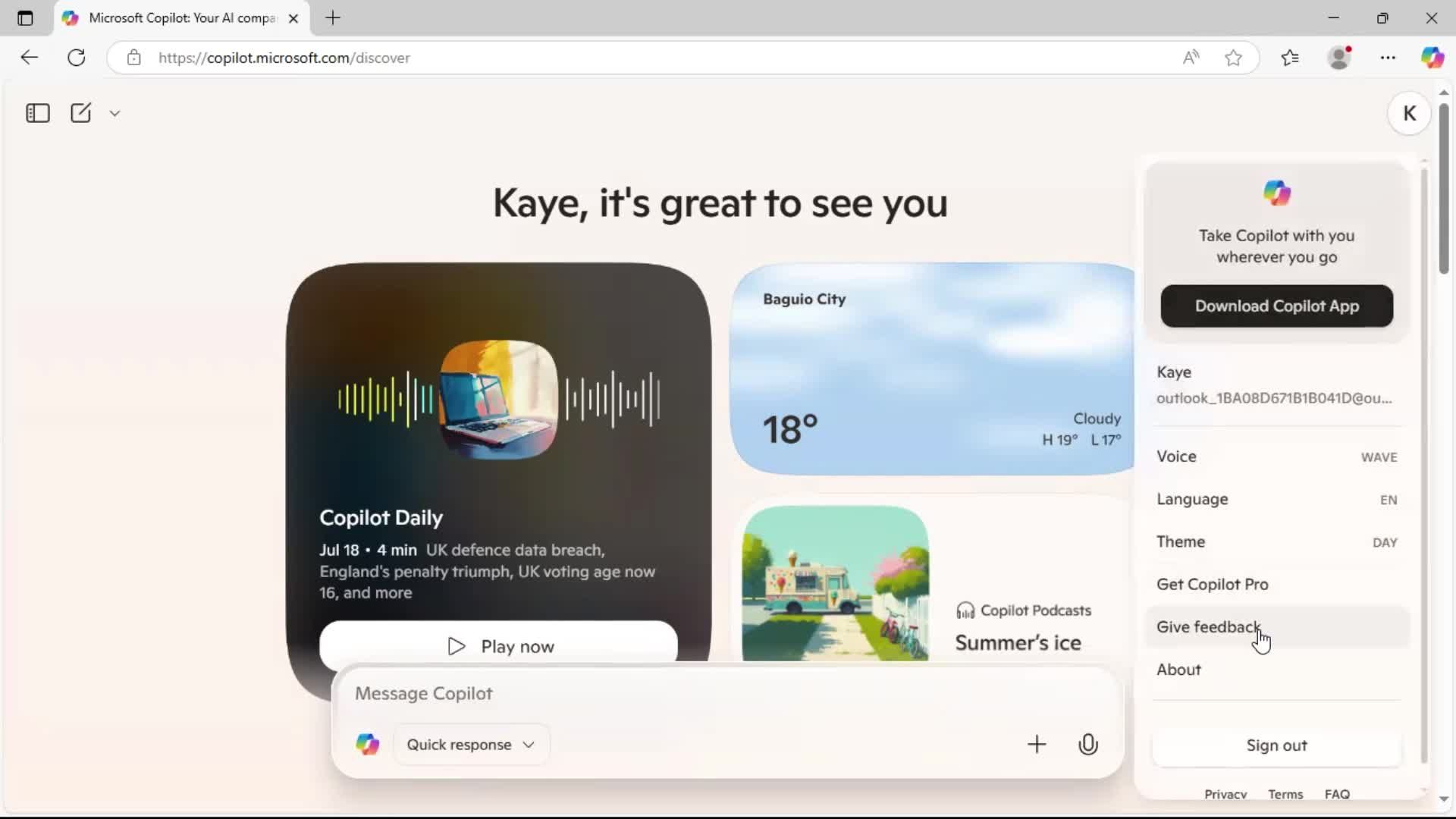Giving feedback on Microsoft Copilot video thumbnail