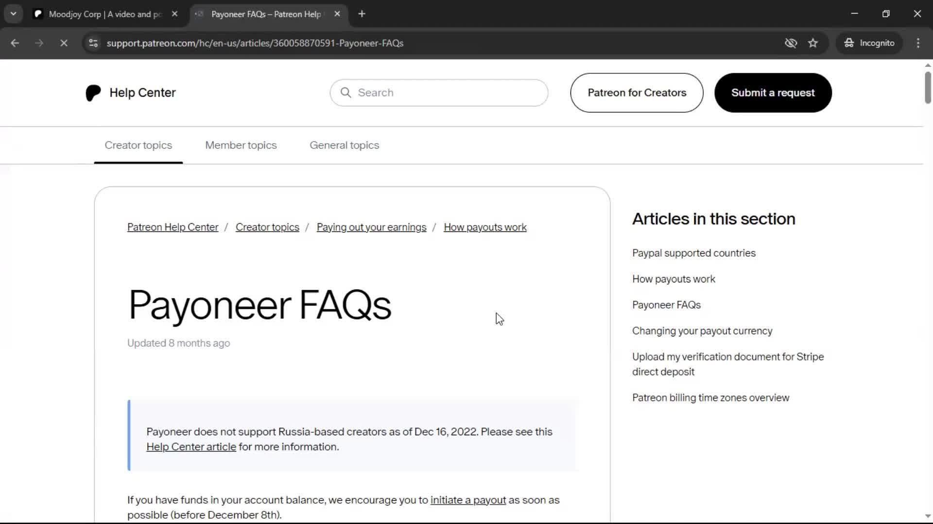 Help center on Patreon video thumbnail