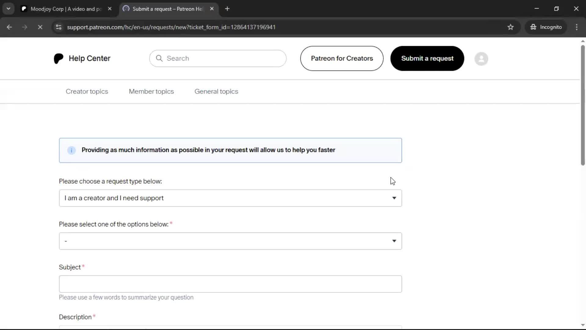 Help center on Patreon video thumbnail