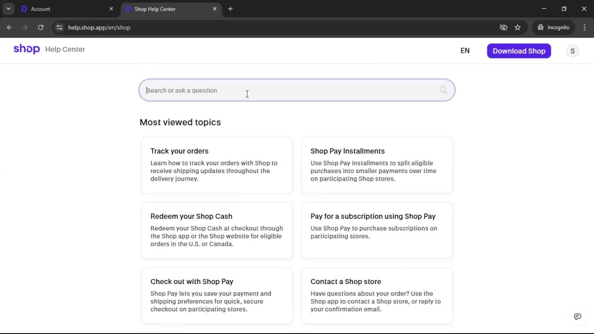 Help center on Shop video thumbnail