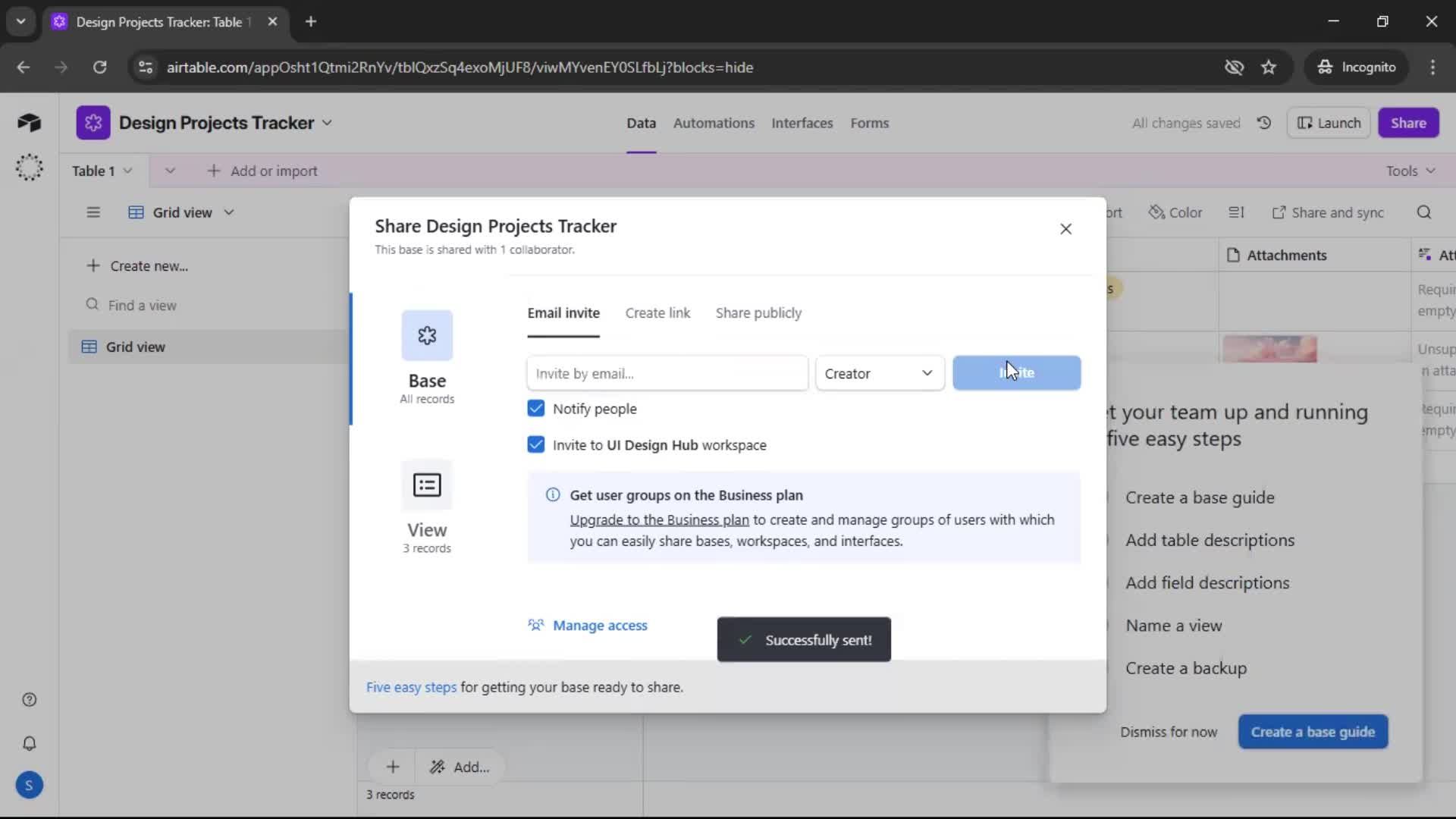 Inviting people on Airtable video thumbnail