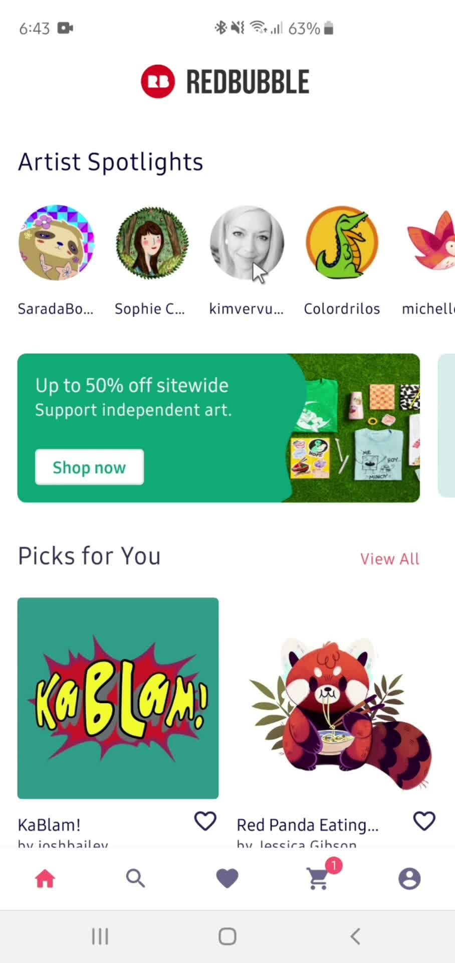 Filtering and sorting on Redbubble video thumbnail