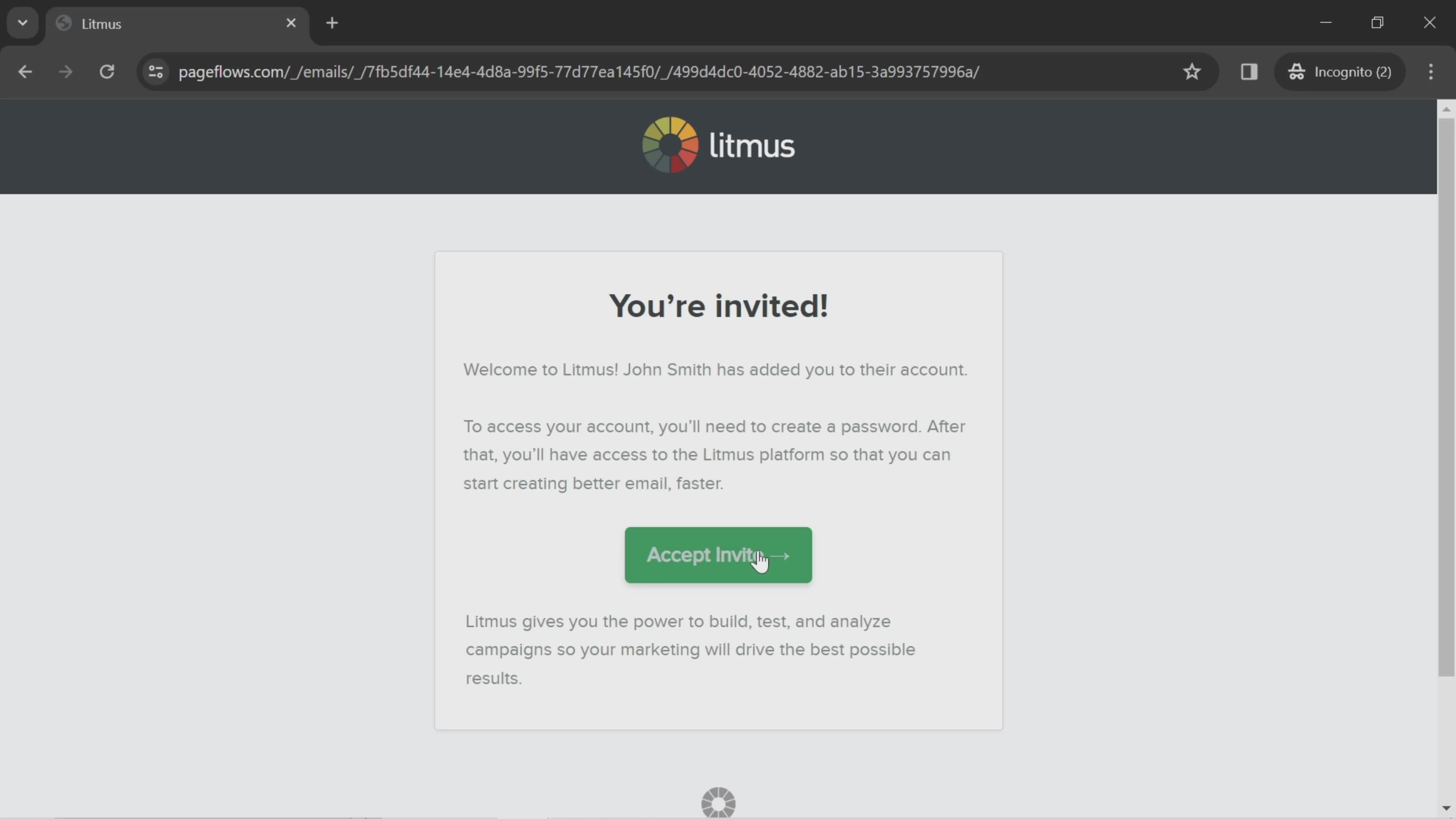 Accepting an invite on Litmus video thumbnail