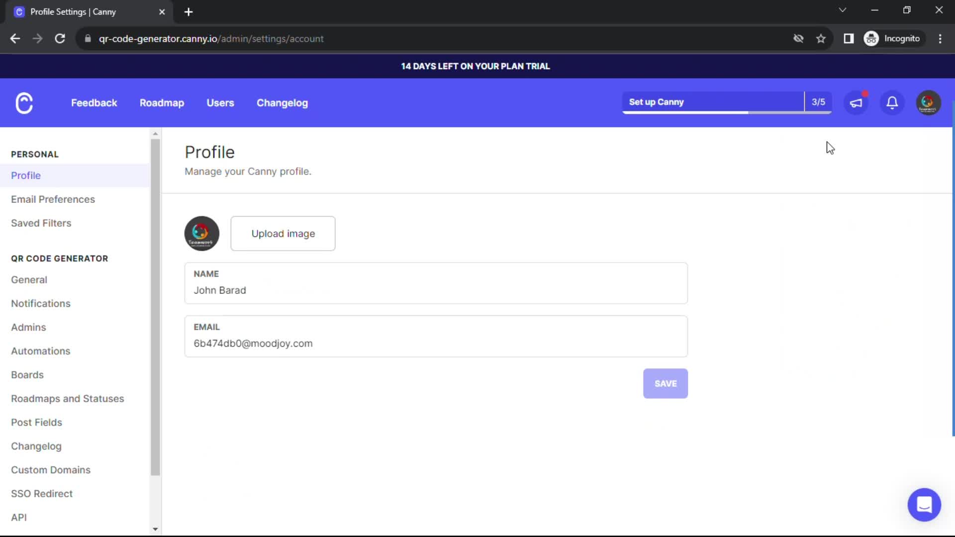 Adding a custom domain on Canny video thumbnail