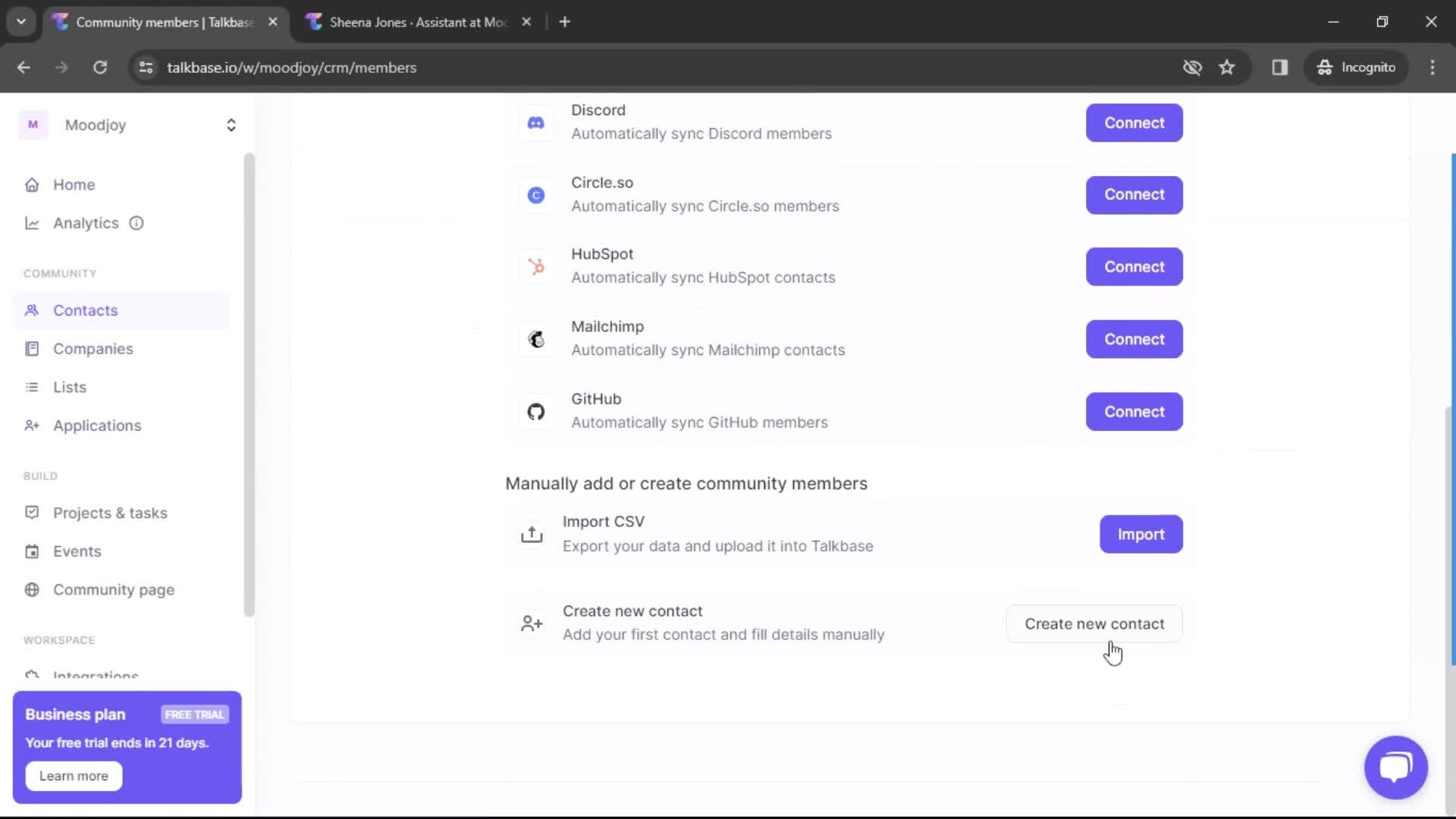 Creating new contact on Talkbase video thumbnail