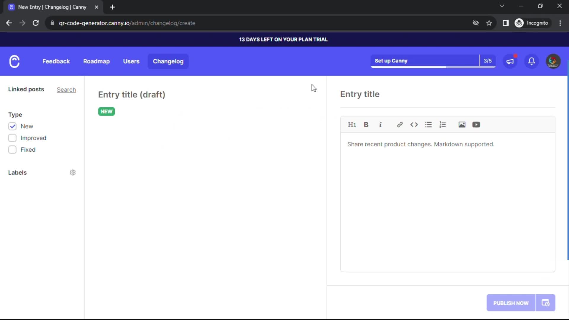 Creating a post on Canny video thumbnail