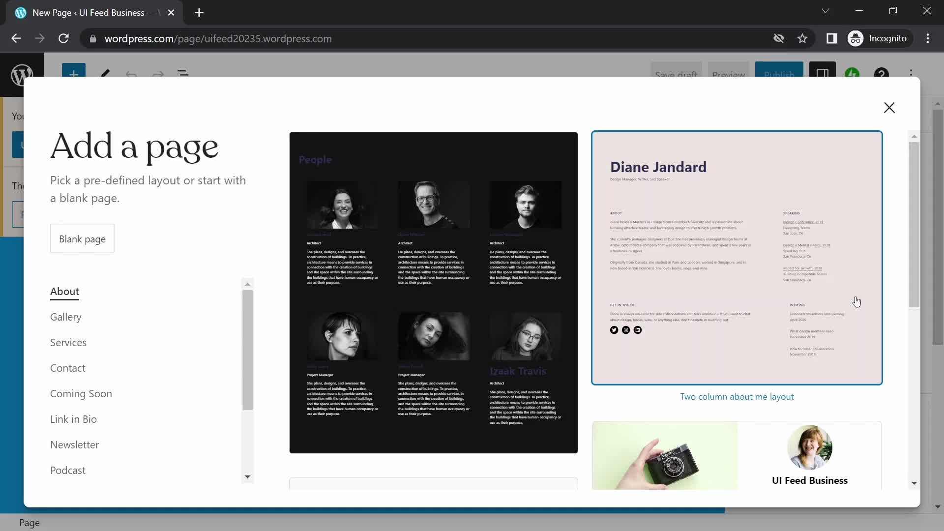 Creating a page on WordPress video thumbnail
