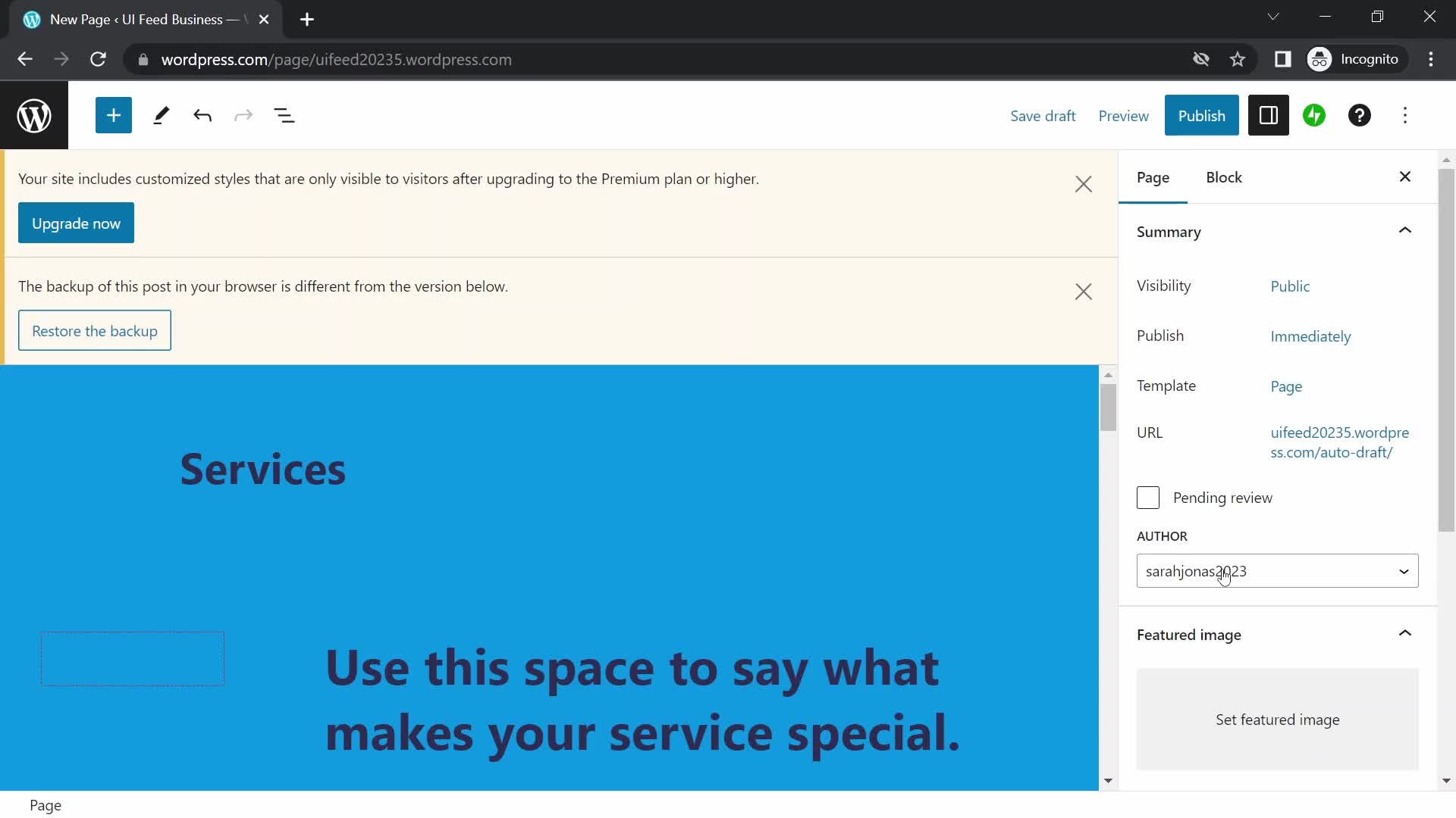 Creating a page on WordPress video thumbnail