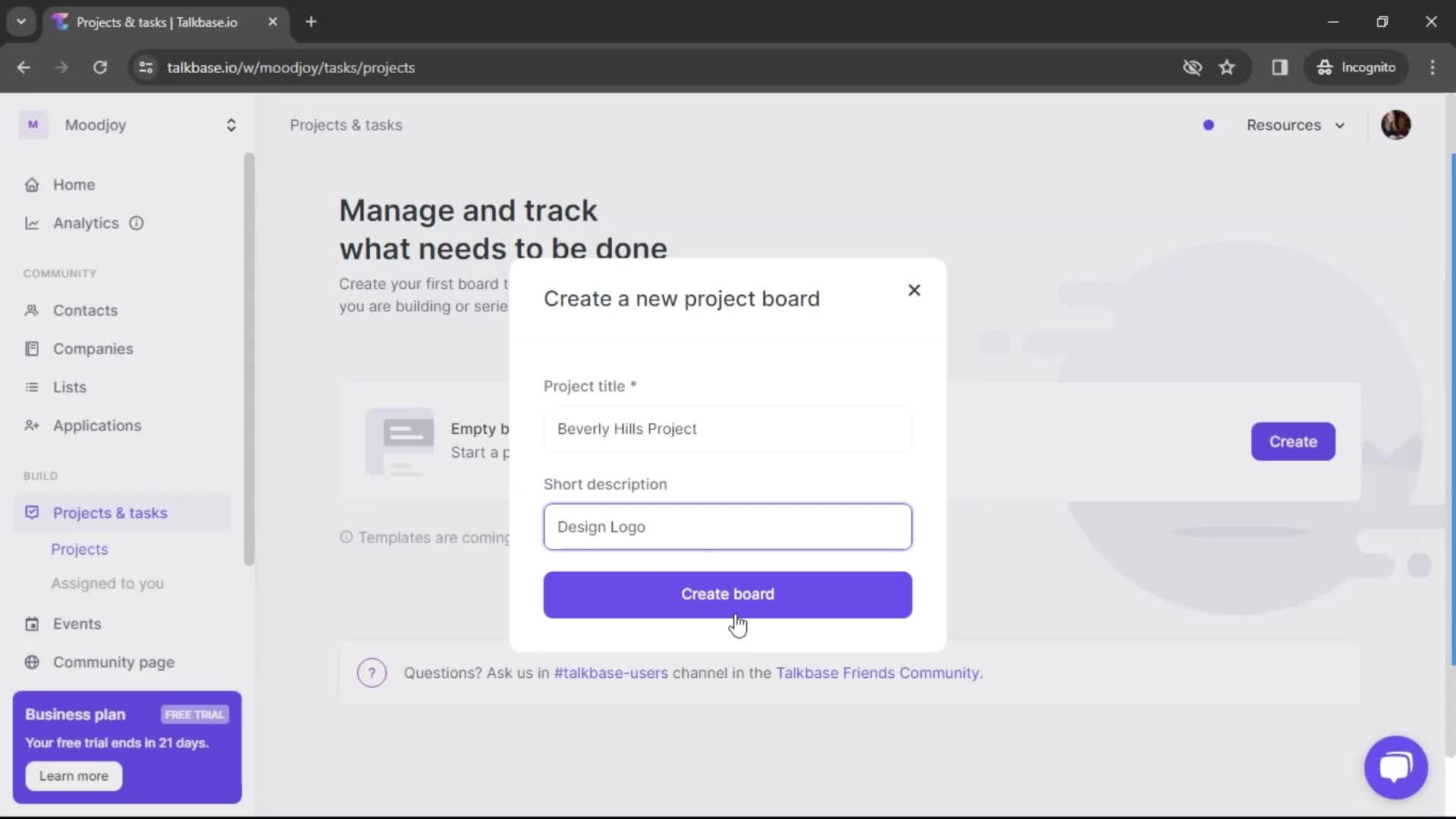 Creating a project on Talkbase video thumbnail