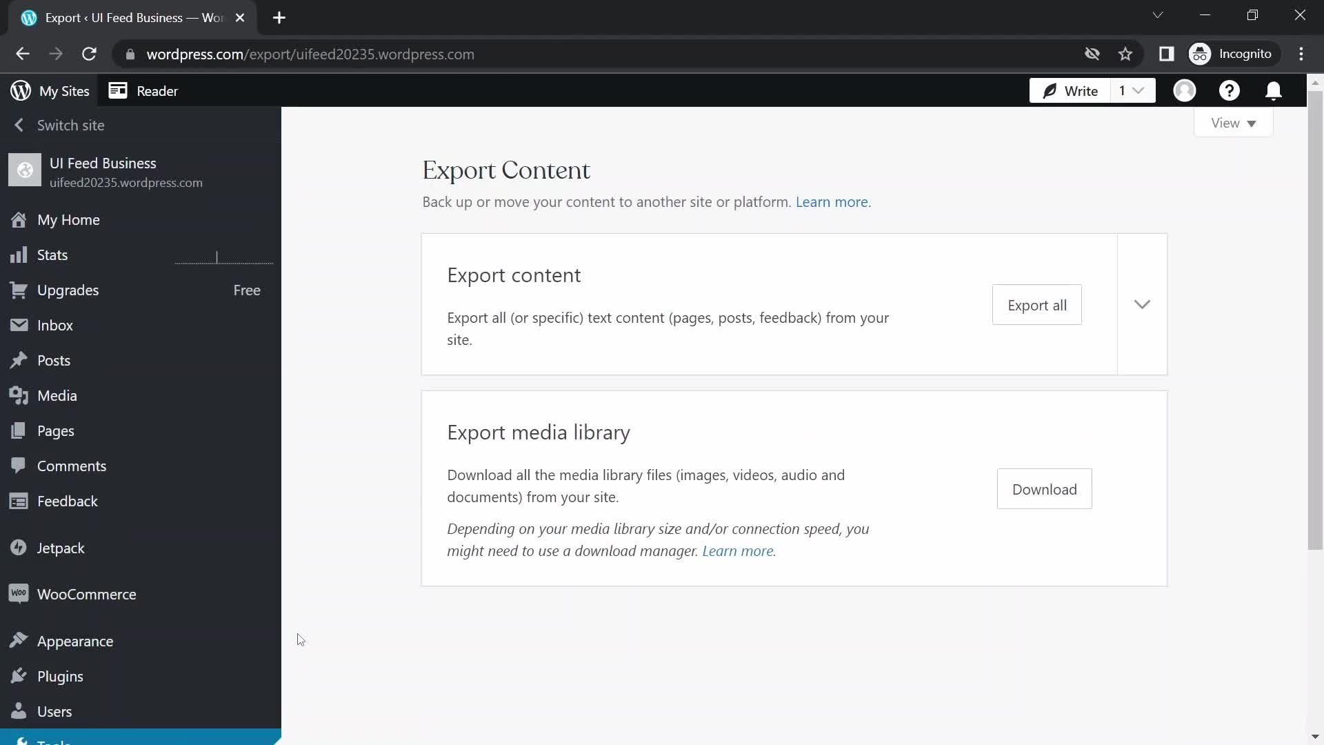 Exporting data on WordPress video thumbnail