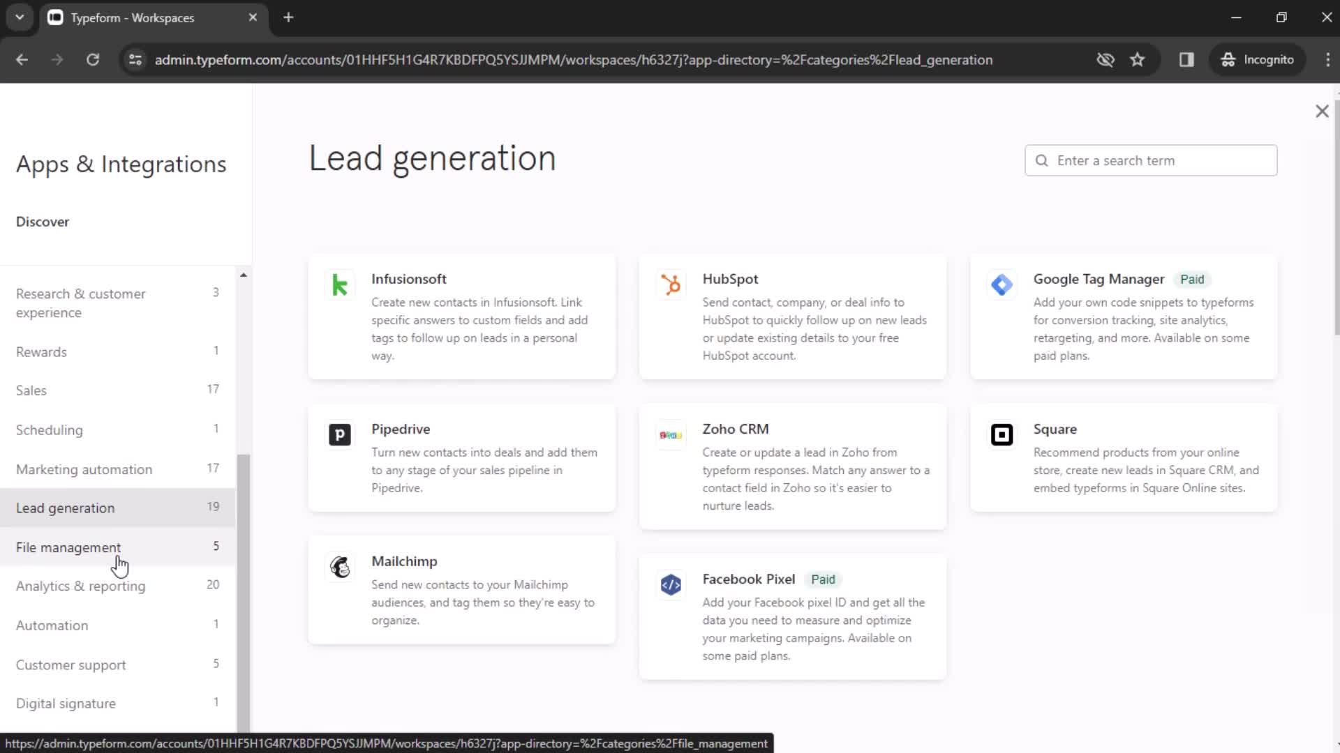 General browsing on Typeform video thumbnail