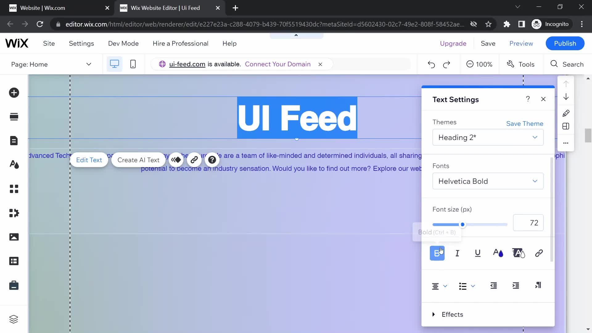 General browsing on Wix video thumbnail
