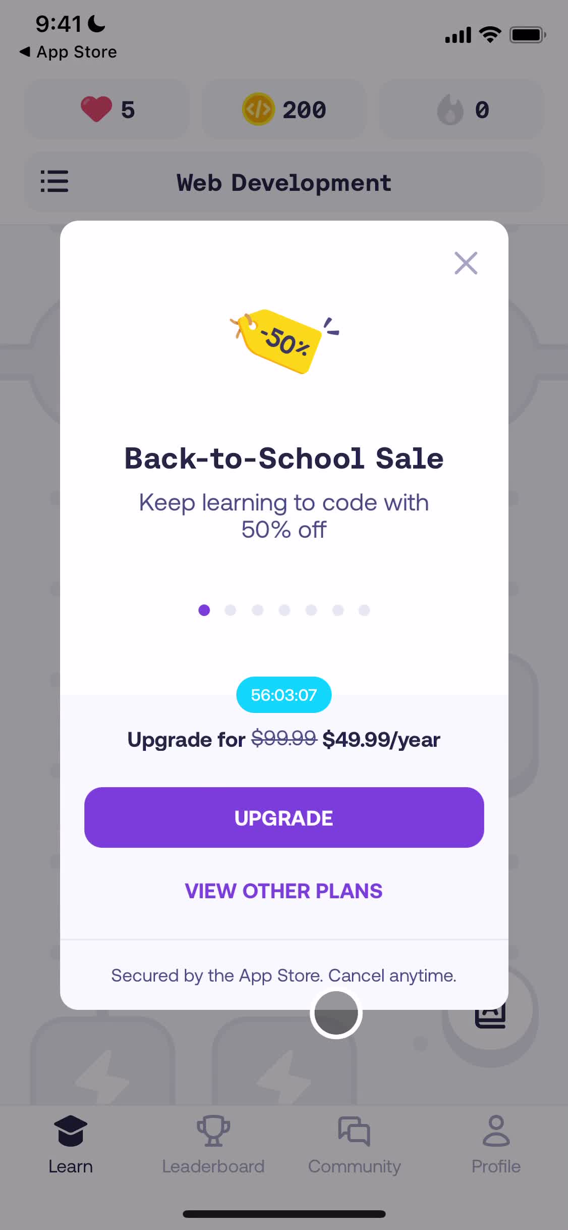 Upgrade prompt video thumbnail