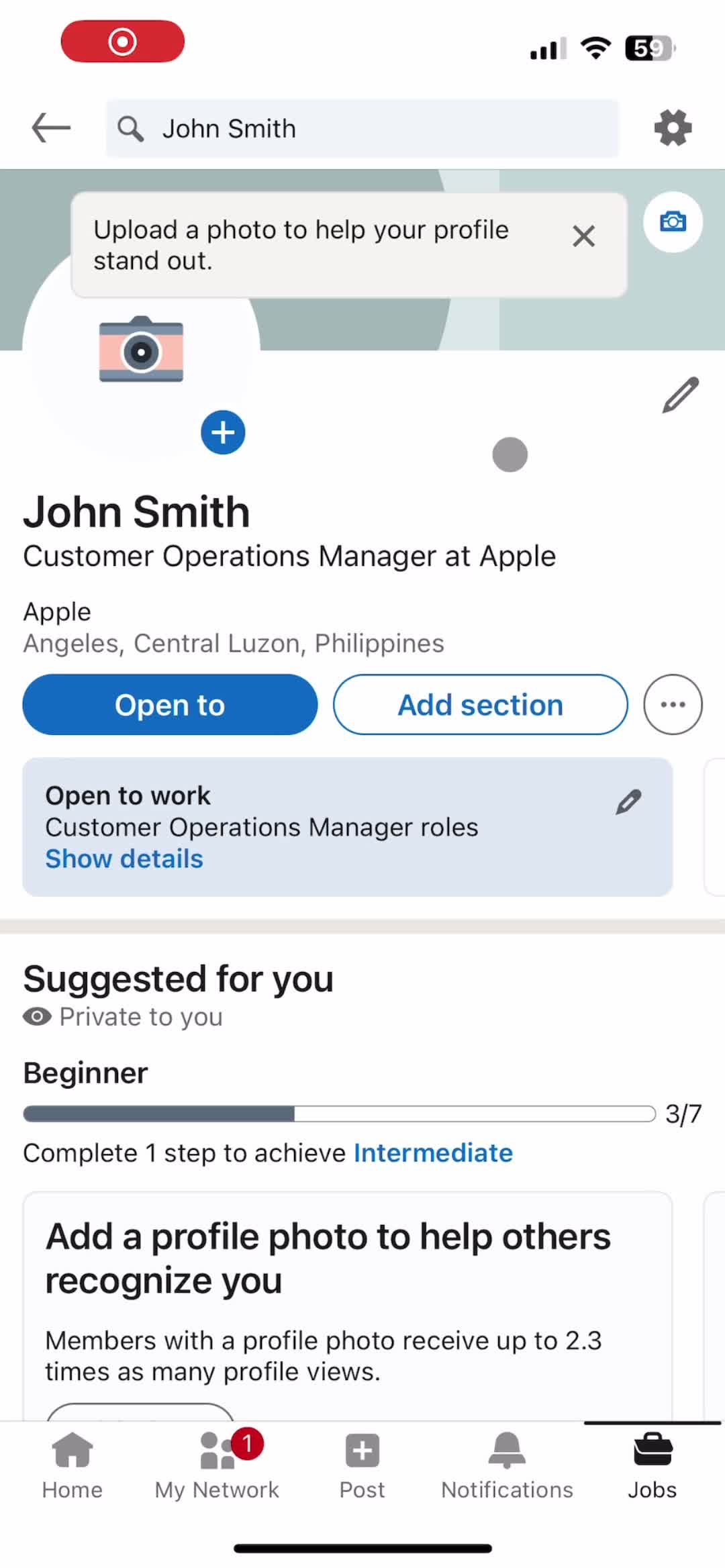 My profile video thumbnail