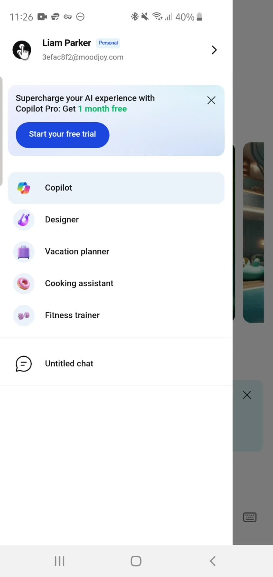Account menu video thumbnail