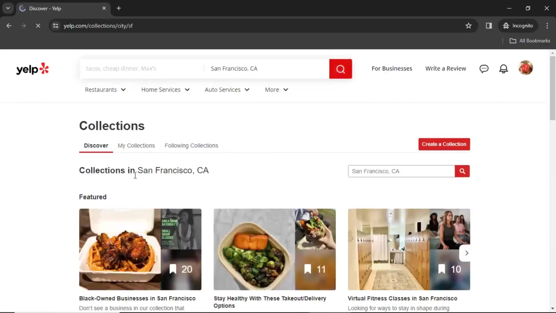 General browsing on Yelp video thumbnail