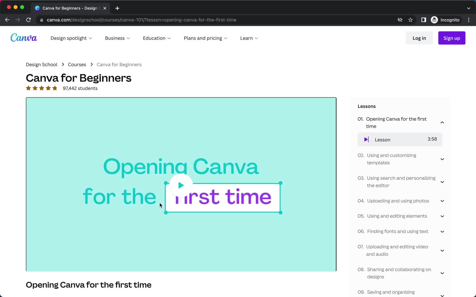 General browsing on Canva video thumbnail