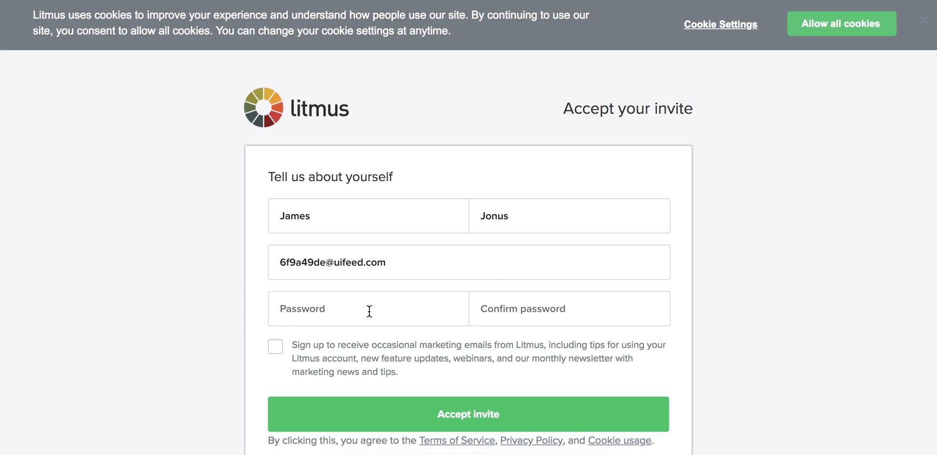 Accepting an invite on Litmus video thumbnail